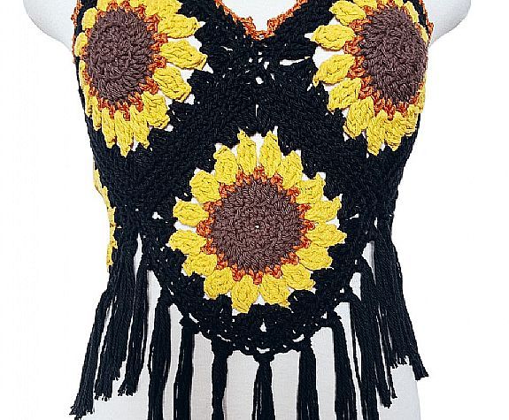 Granny Square Sunflower Top